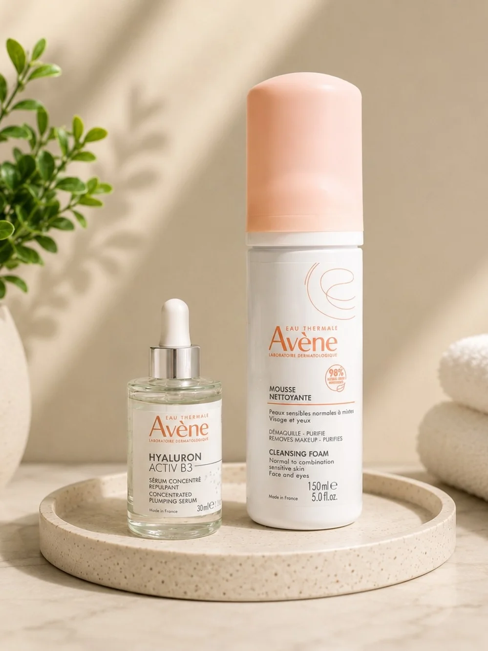 Avène Hyaluron Activ B3 Concentrated Plumping Serum and Gentle Foaming Wash